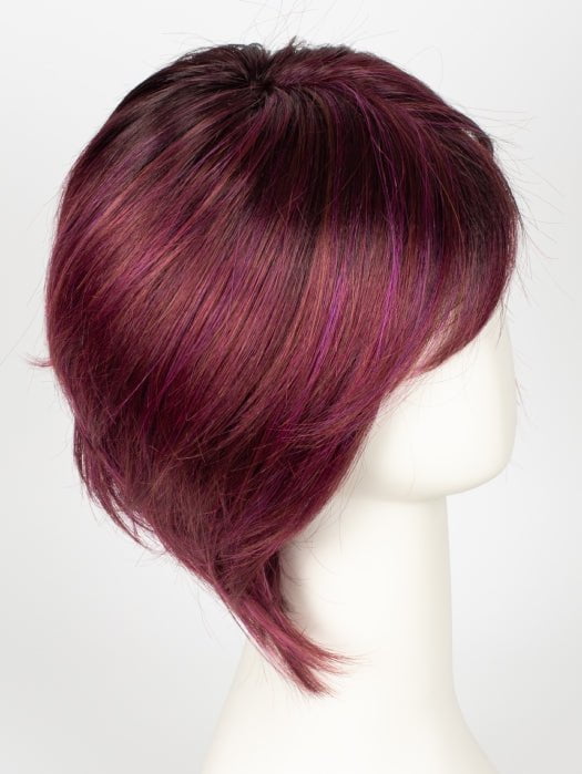 PLUMBERRY-JAM-LR | Medium Plum with Dark Roots with Mix of Red/Fuschia with Long Dark Root