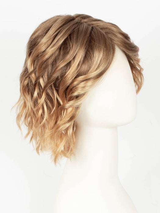 TOFFEE BLONDE TIPPED 27.20.9 | Dark Strawberry Blonde and Light Strawberry Blonde with Medium Warm Brown and Lighter Tipped Ends with Shaded Roots