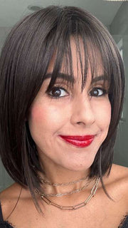Lorena @faux.hurr.lifee wearing ALVA by NORIKO in color DARK-CHOCOLATE | Dark Brown and Medium Brown Evenly Blended