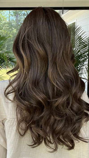 Jenna @jenna_fail wearing MODEL MODE by RAQUEL WELCH WIGS in color RL10/12 SUNLIT CHESTNUT | Light Chestnut Brown Evenly Blended with Light Brown

