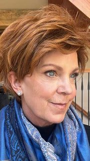 Susan @an_affair_with_hair wearing AUBREY by RENE OF PARIS in color RUBY-CHOCOLATE | Chocolate Brown with a blend of Ruby Red Undertones