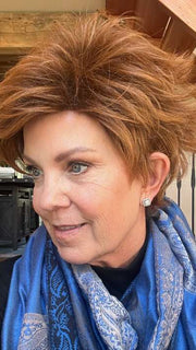 Susan @an_affair_with_hair wearing AUBREY by RENE OF PARIS in color RUBY-CHOCOLATE | Chocolate Brown with a blend of Ruby Red Undertones