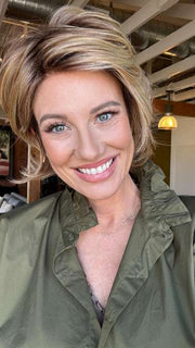 Jenny B. @thewiggygirl wearing NAOMI by JON RENAU in color 14/26S10 SHADED PRALINES N' CREAM | Light Gold Blonde & Medium Red-Gold Blonde Blend, Shaded with Light Brown
