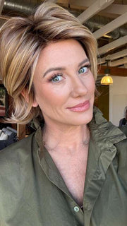Jenny B. @thewiggygirl wearing NAOMI by JON RENAU in color 14/26S10 SHADED PRALINES N' CREAM | Light Gold Blonde & Medium Red-Gold Blonde Blend, Shaded with Light Brown
