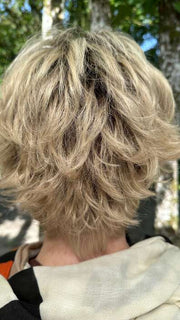 Mel B. @mels.be.ageless wearing MICKI by ENVY BY ALAN EATON in color PLATINUM-SHADOW | Light Blonde with Dark Roots