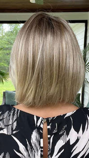 Jenna @jenna_fail wearing KRISTEN by JON RENAU in color 12FS8 SHADED PRALINE | Light Gold Brown, Light Natural Gold Blonde & Pale Natural Gold-Blonde Blend, Shaded with Medium Brown