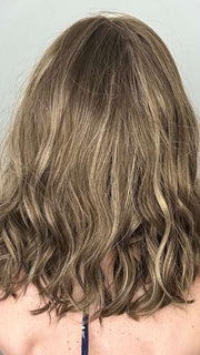 Kristyna @kristynamoore wearing WILLOW by JON RENAU in color 10RH16 CAFFE MOCHA | Light Brown with 33% Light Natural Blonde Highlights
