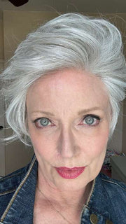 Mel B. @mels.be.ageless wearing COVER by ELLEN WILLE in SILVER MIX 60.56 | Pearl White and Grey with Lightest Blonde Blend