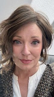 Mel B. @mels.be.ageless wearing LOS ANGELES by BELLETRESS in color COOLEST ASH BROWN | A combination of Light Ash Brown, Cool Medium Brown and a hint of Dark Blonde
