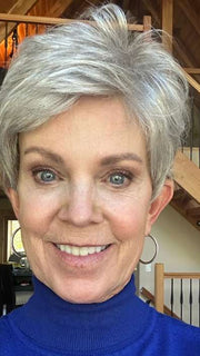 Susan Sparks @an_affair_with_hair wearing TAB by ELLEN WILLE in color SILVER MIX | Pure Silver White and Pearl Platinum Blonde Blend
