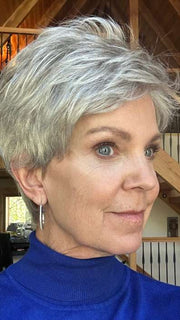 Susan Sparks @an_affair_with_hair wearing TAB by ELLEN WILLE in color SILVER MIX | Pure Silver White and Pearl Platinum Blonde Blend
