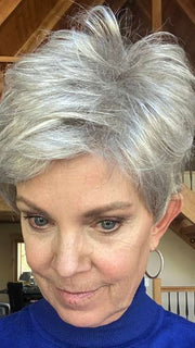 Susan Sparks @an_affair_with_hair wearing TAB by ELLEN WILLE in color SILVER MIX | Pure Silver White and Pearl Platinum Blonde Blend
