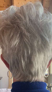 Susan Sparks @an_affair_with_hair wearing TAB by ELLEN WILLE in color SILVER MIX | Pure Silver White and Pearl Platinum Blonde Blend
