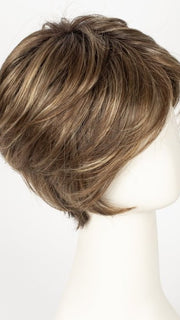 TOBACCO-ROOTED | Medium Brown base with Light Golden Blonde highlights and Light Auburn lowlights and Dark Roots