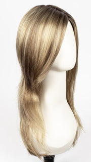 RH12/26RT4 | Light Brown with Chunky Golden Blonde Highlights and Dark Brown Roots
