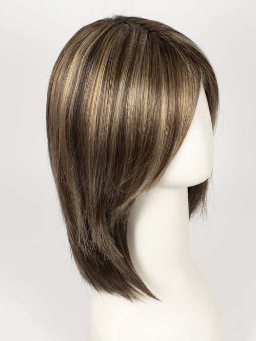 CHOCOLATE-FROST-R | Dark Brown Base with Honey Blonde and Platinum Highlights with Dark Brown Roots