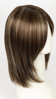 ICED-MOCHA-R | Rooted Dark Brown with Medium Brown Base Blended with Light Blonde Highlights