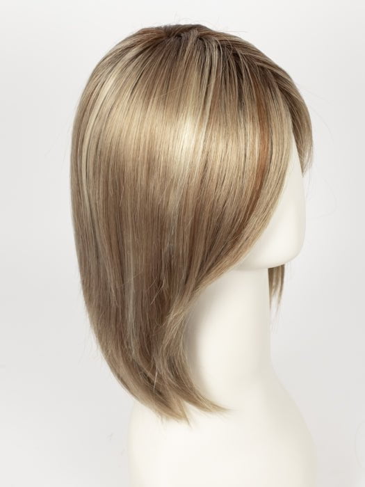SUGAR-CANE-R | Rooted Platinum Blonde and Strawberry Blonde Evenly Blended Base with Light Auburn Highlights