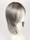 SILVER-STONE-R | Silver Medium Brown Blend That Transitions To More Silver Then Medium Brown Then To Silver Bangs with Black Roots