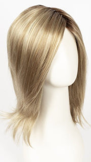 CREAMY-TOFFEE-R | Rooted Dark Blonde Evenly Blended with Light Platinum Blonde and Light Honey Blonde