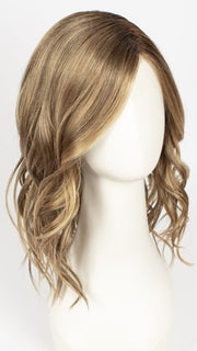 24BT18S8 SHADED MOCHA | Medium Natural Ash Blonde & Light Natural Gold Blonde Blend, Shaded with Medium Brown