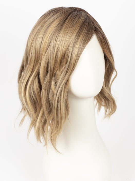 24BT18S8 SHADED MOCHA | Medium Natural Ash Blonde & Light Natural Gold Blonde Blend, Shaded with Medium Brown