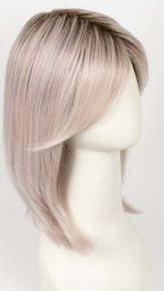 PASTEL-ROSE-SHADED | Pearl Platinum, Silver White and Pastel Pink blend with dark shaded roots 