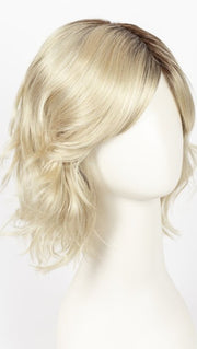 CHAMPAGNE-R | Light Beige Blonde, Medium Honey Blonde, and Platinum Blonde Blend with Dark Roots