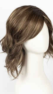ICED-MOCHA-R | Rooted Dark Brown with Medium Brown Base Blended with Light Blonde Highlights
