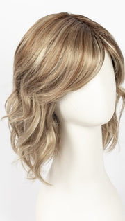 SUGAR-CANE-R | Rooted Platinum Blonde and Strawberry Blonde evenly blended base with Light Auburn highlight