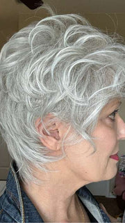 Mel B. @mels.be.ageless wearing COVER by ELLEN WILLE in SILVER MIX 60.56 | Pearl White and Grey with Lightest Blonde Blend