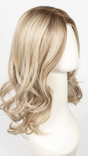 CHAMPAGNE-ROOTED 24.14.20 | Lightest Ash Blonde, Medium Ash Blonde, and Light Strawberry Blonde blend with Dark Shaded Roots  Edit alt text