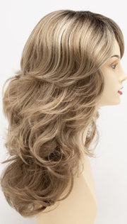 SPARKLING-CHAMPAGNE | Medium Brown roots with overall Strawberry Blonde base and soft Golden Blonde highlights