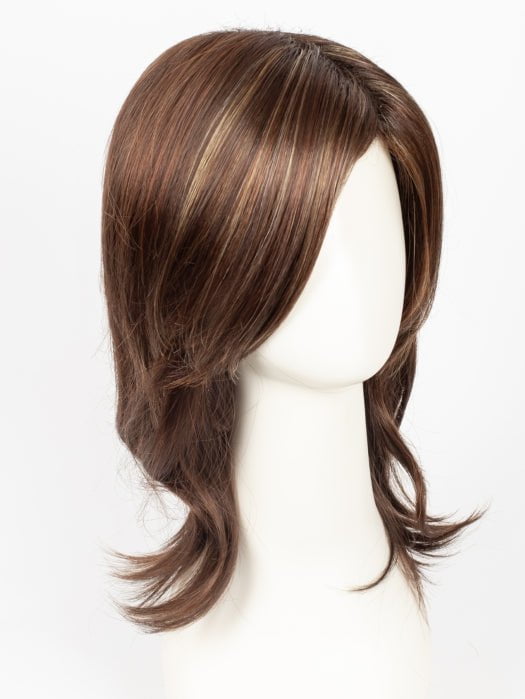 RAZBERRY-ICE-R | Rooted Dark Auburn with Medium Auburn Base with Copper and Strawberry Blonde Highlights
