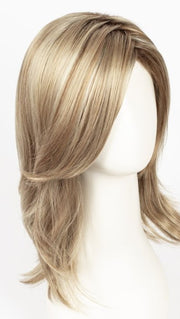 SUGAR-CANE-R | Rooted Platinum Blonde and Strawberry Blonde evenly blended base with Light Auburn highlight
