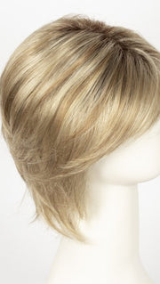 CREAMY-TOFFEE-R | Rooted Dark Blonde Evenly Blended with Light Platinum Blonde and Light Honey Blonde