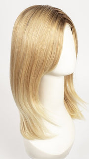 27T613S8 SHADED SUN | Medium Natural Red-Gold Blonde & Pale Natural Gold Blonde Blend and Tipped, Shaded with Medium Brown
