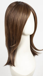 MOCCA ROOTED 830.9.20 | Medium Brown, Light Auburn and Medium Warm Brown with Light Strawberry Blonde Blend and Shaded Roots