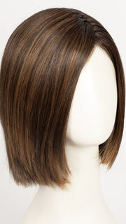 CHOCOLATE ROOTED 830.6.27 | Medium Brown Blended with Light Auburn, Dark Brown and Dark Strawberry Blonde with Dark Shaded Roots
