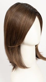 CHOCOLATE ROOTED 830.27.6 | Medium and Dark Brown with Light Auburn and Dark Strawberry Blonde Blend with Shaded Roots