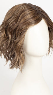 CHOCOLATE ROOTED 830.27.6 | Medium and Dark Brown with Light Auburn and Dark Strawberry Blonde Blend with Shaded Roots