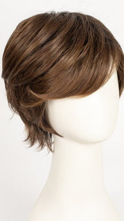 CHOCOLATE ROOTED 830.27.6 | Medium and Dark Brown with Light Auburn and Dark Strawberry Blonde Blend with Shaded Roots