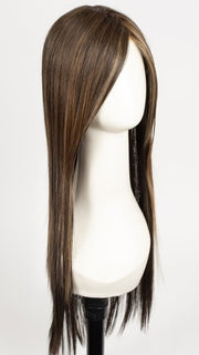 NOUGAT LIGHTED 830.6.16 | Medium Brown Blended with Light Auburn, Dark Brown and Medium Blonde Blend with  Highlights Throughout and Concentrated in the Front