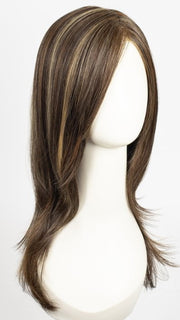 DARK BROWN HL | A Blend of Dark Brown, Strawberry Light Auburn and Soft Chunky Medium and Dark Blonde Highlights.