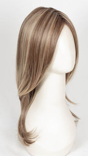 MACADAMIA LATTE R | A combination of Medium and Light Brown, highlighted with Light Gold Blonde, and a mixture of Ash Blonde and Light Gold Blonde, Rooted with Medium and Light Brown