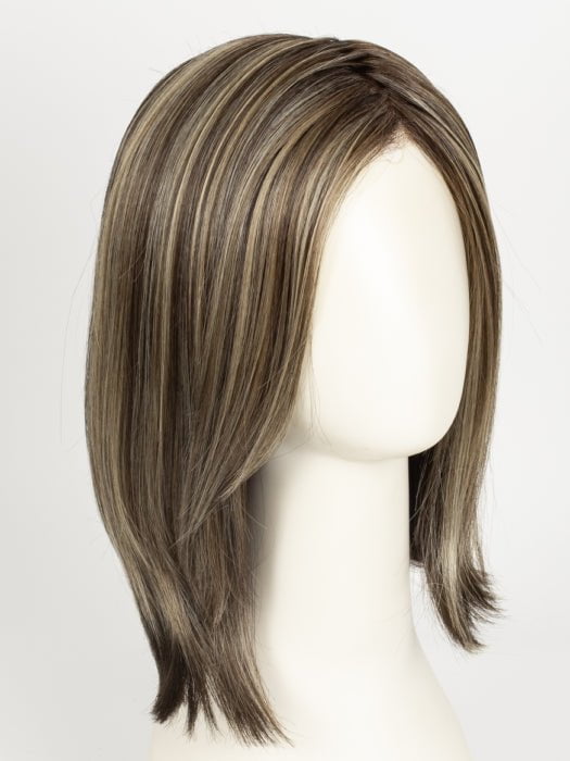 CHOCOLATE FROST R | Dark Brown Base with Honey Blonde and Platinum highlights with Dark Brown roots