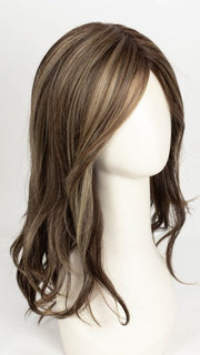 CHOCOLATE FROST R | Dark Brown Base with Honey Blonde and Platinum highlights with Dark Brown roots