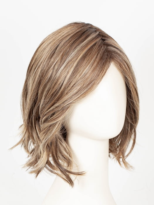 MACADAMIA LATTE R | A combination of Medium and Light Brown, highlighted with Light Gold Blonde, and a mixture of Ash Blonde and Light Gold Blonde, Rooted with Medium and Light Brown