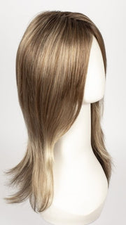 DARK SAND ROOTED | Light Brown base with Lightest Ash Brown and Medium Honey Blonde blend and Dark Roots