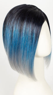 MELTED OCEAN | Slightly off black root with blended deep and light blue base light lavender tone ends